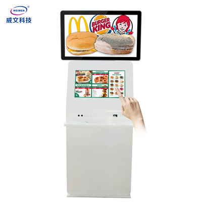 Metal Klavye ile Reklam Oyuncu Self Servis Kiosk 240V Çift Ekran FHD
