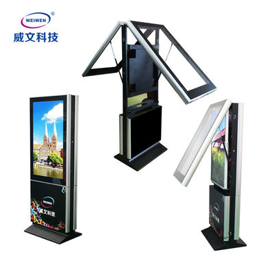 çift ​​taraflı süper ince açık lcd dokunmatik dijital monitör tabela totem