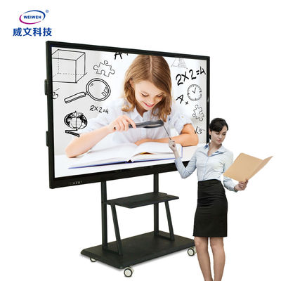 Taşınabilir Braketli IPS 188W Dijital Dokunmatik Ekran Beyaz Tahta LCD UHD