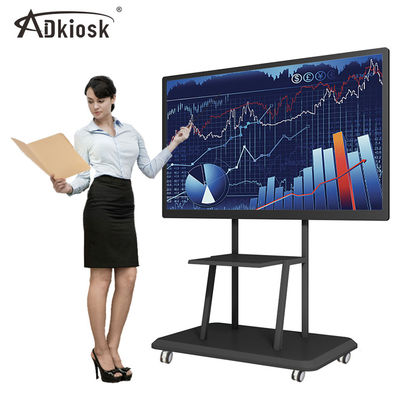 178 W USB2.0 Dokunmatik Ekran Etkileşimli Beyaz Tahta 4K Çözünürlük 55 inç 65 inç OPS