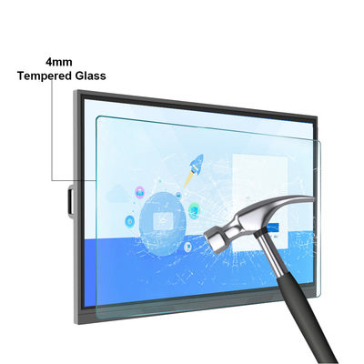 Öğretim için LCD Dokunmatik Ekran Etkileşimli Beyaz Tahta 75 inç Alüminyum Çerçeve 4k