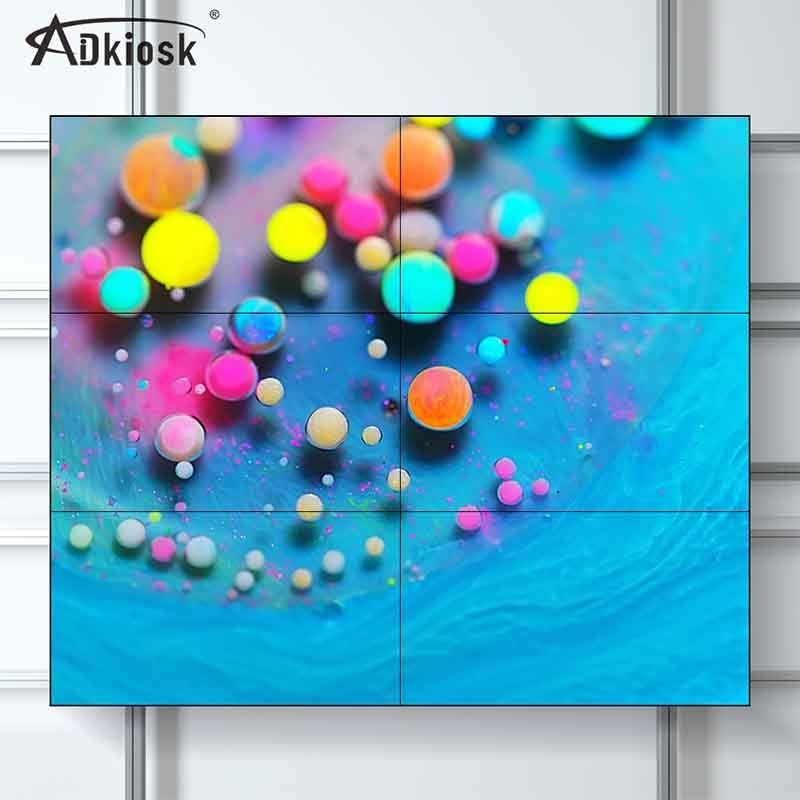 1.8mm Çerçeve 49Inch LCD Video Duvar Ekran Dijital Ekran 500 cdm Parlaklık 2x3